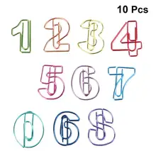 

10pcs Digital Paper Clips Simple Binder Clip Note Paper Pin Creative Paging Folder Office Stationery (Colorful)