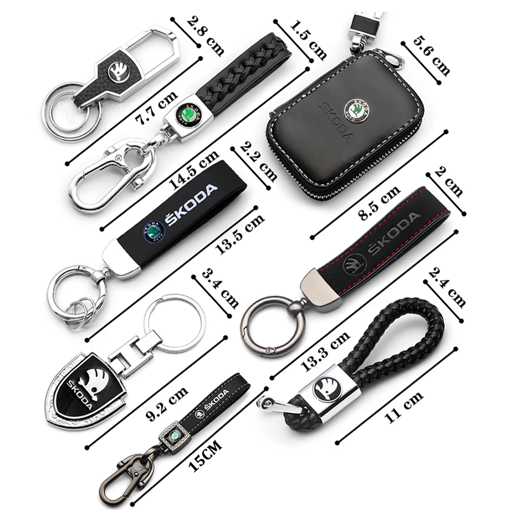 Skoda 3 2 VRS Vision Kodiaq Favorit Rapid Octavia A5 3D 금속 + 가죽 자동차 로고 키 체인 열쇠 고리 열쇠 고리 자동차 액세서리