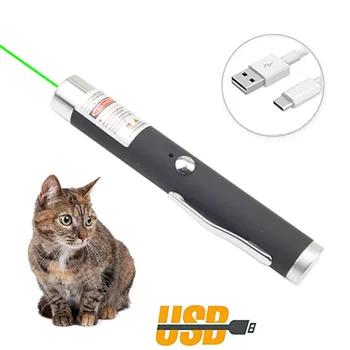 

USB Keychain Green Laser Pointer USB Charging High Power 5 MW Portable red Dot Laser Pen Single Point Starry red Lazer