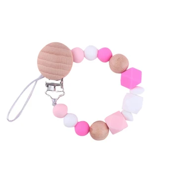 

BABY CHEW TOYS SILICONE TEETHING PACIFIER CLIPS BEADS SILICONE PACIFIER CHAIN HOLDER FOR NIPPLES