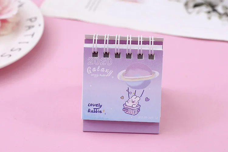 Lovely Rabbit Desk Calendar DIY Rainbow Star Series Mini Calendars Daily Schedule Planner.09~.12