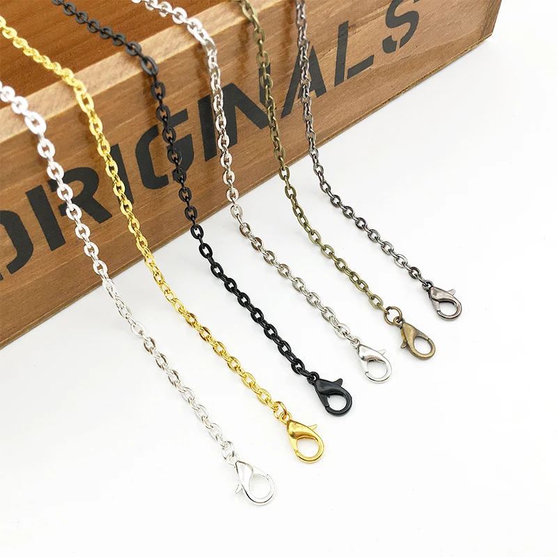 2pcs 3X4mm iron chains 50cm 70cm finished chain accessories pendant necklace neck buckle sweater | Украшения и аксессуары