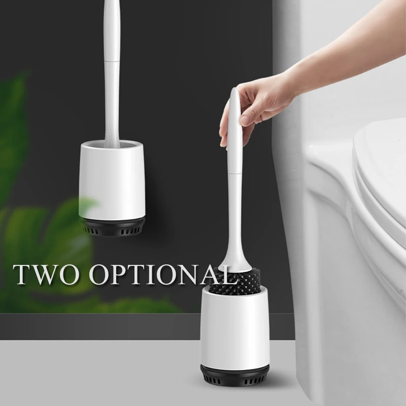 

Silicone Toilet Brush Soft Bristle Wall-mounted Bathroom Toilet Brush Holder Set Clean Tool ThermoPlastic Rubber WC Cleanin Tool