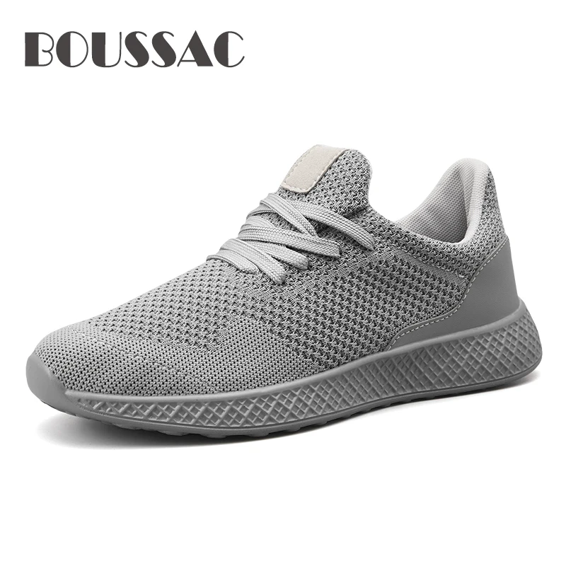 

BOUSSAC 39-48 Light Weight Running Shoes For Men Spring Autumn Black Comfortable Anti Slip Male Shoes Outdoor Walking Sneakers