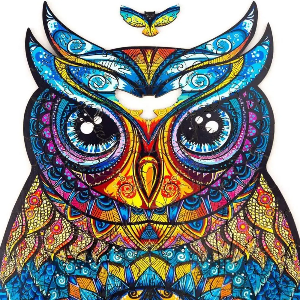 

Unique Wooden animal Jigsaw Puzzles Mysterious Owl Puzzle Gift For Adults Kids Educational Puzzle Fabulous Interactive Games Toy