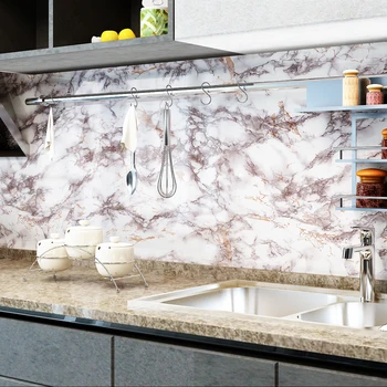 

Marble Vinyl Film Waterproof Self Adhesive Wallpaper for Bathroom Kitchen Cupboard Countertops Contact Paper Office Desk Decor