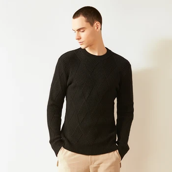 

pullover men winter casual breathable full sleeves male knitted rabbit fur wool sweaters soft high quality men's clothing