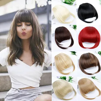 

DIANQI Short Bangs Blonde Clip In Hair Bangs Heat Resistant Wig Synthetic Fringe Hair Clip In Natural Hair Extension