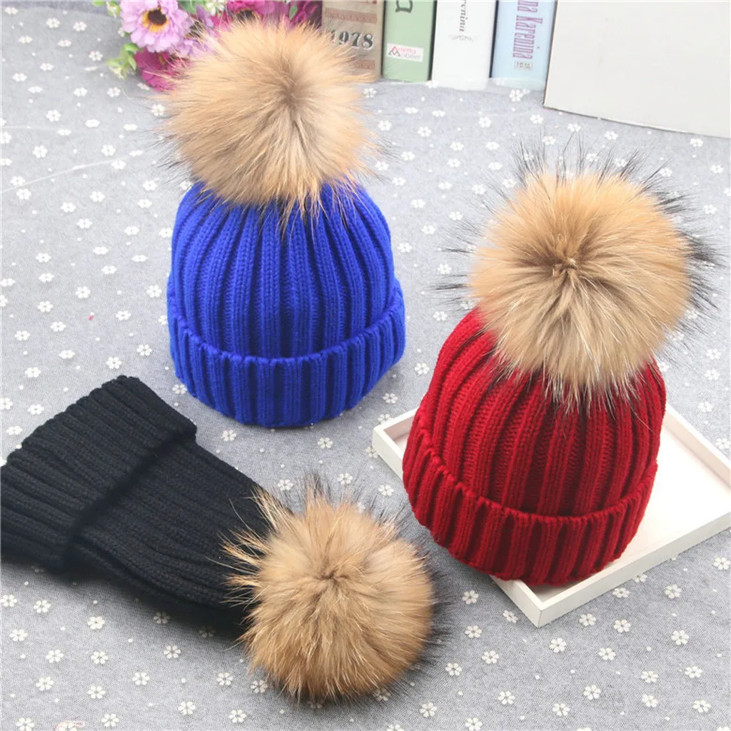 

Toddler Kid Girl&boy Baby Infant Winter Crochet Knit Hat Beanie Hairball Cap Comfortable Warm Solid Breathable Baby Cap