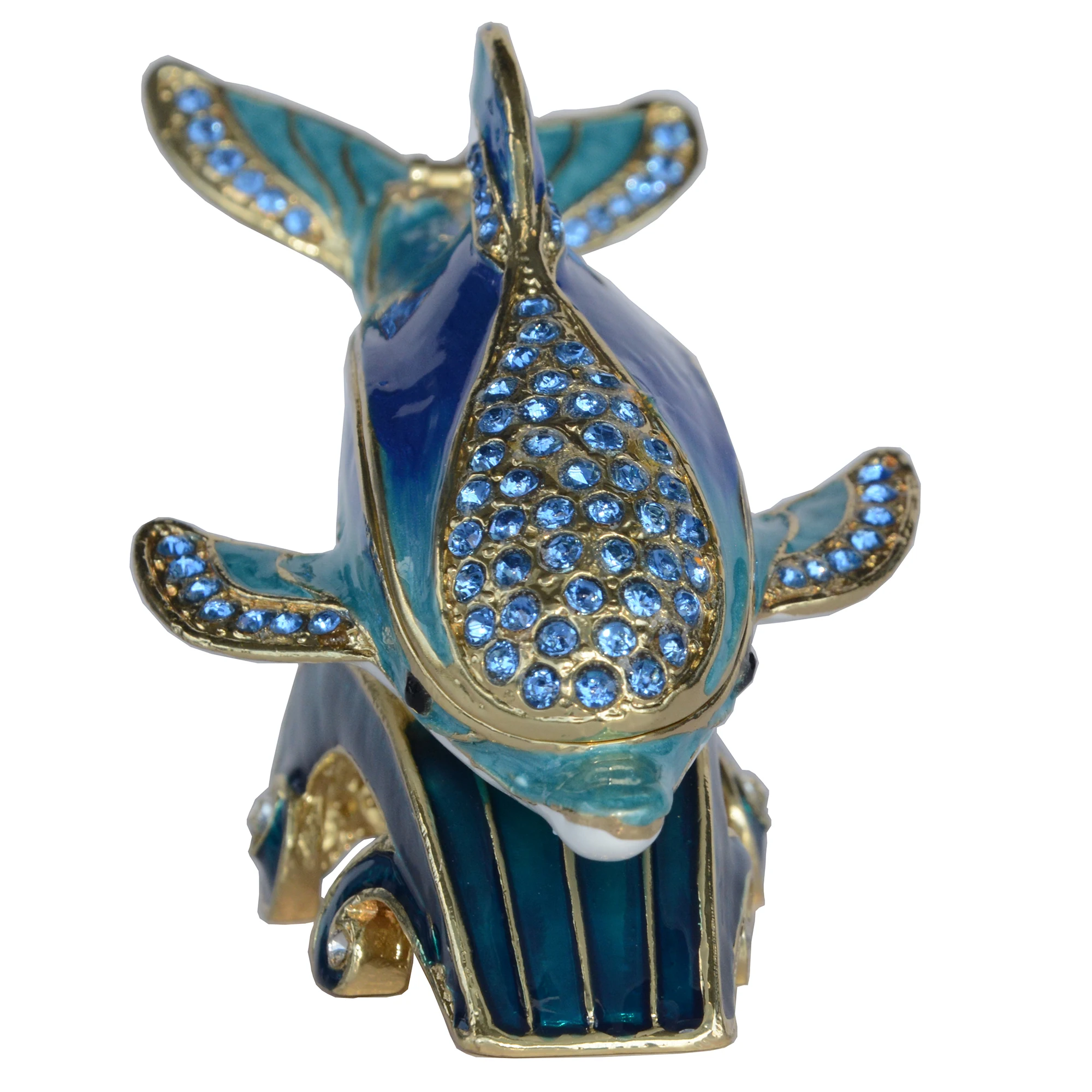 Dolphin Jewelled Trinket Box Nautical Figurine Sea Life Decoration Birtthday Gifts