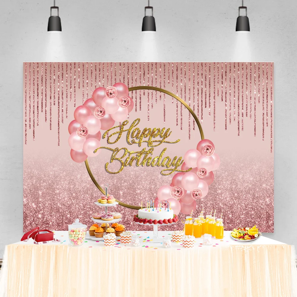 Photo-Backdrop Poster Balloons Glitters Portrait Customized Stage Birthday-Party Baby