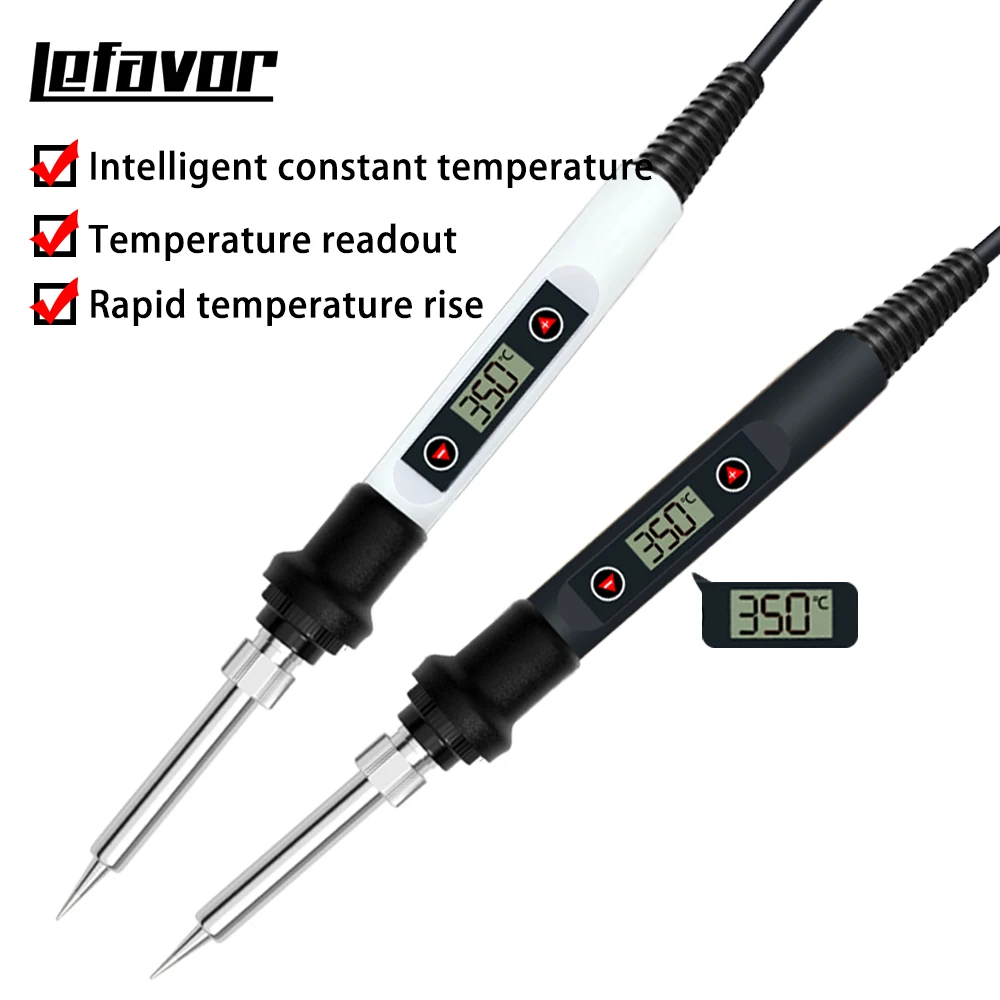 60/80W digital electric soldering iron welding iron tool  temperature adjustable soldering  iron tips/ stand/ tin wire image_3