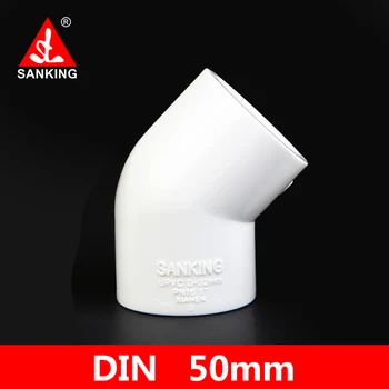 

Sanking UPVC 50mm 45 Degree Elbow PVC Connector for Garden Irrigation Aquarium Adapter Water Tank Water Pipe Elbow Joints
