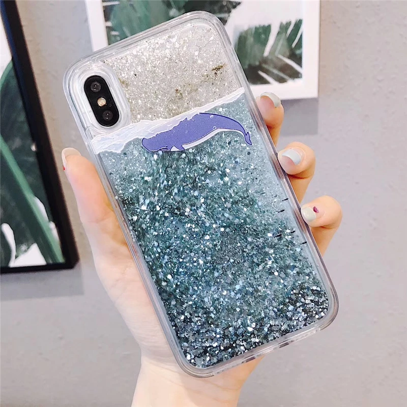 Whale Blue Водой чехол жидкостный Мягкий силиконовый чехол для OPPO A37 A39 A57 A59 A73 A79 A83 A1 A3 A3S A5 A5S A7 A7X A9 AX5 Рено 10X Z чехол Funda - Цвет: Whale Blue