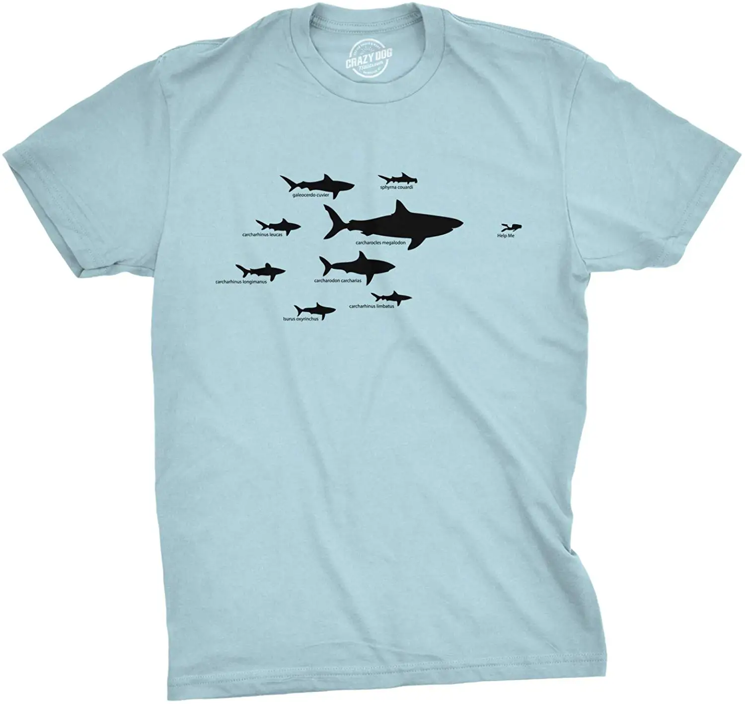 Mens Shark Hierarchy Chart T Shirt Funny Science Ocean Tee for Guys |