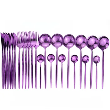 

Hot Sale 32pcs European Dinnerware knife 304 Stainless Steel Western Cutlery Kitchen Food Tableware Dinner Set drop shipping