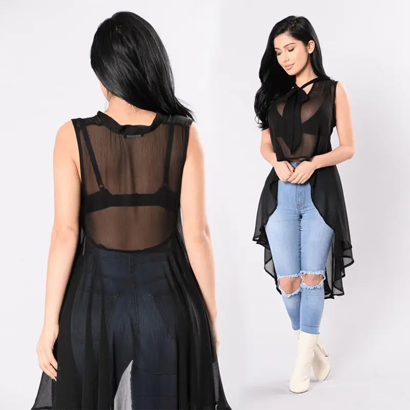 Hirigin Sexy Womens Transparent Fluoroscopy Sleeveless Loose Blouse Casual Shirt Summer Tops Hirigin Sexy Womens Transparent Fluoroscopy Sleeveless Loose Blouse Casual Shirt Summer Tops