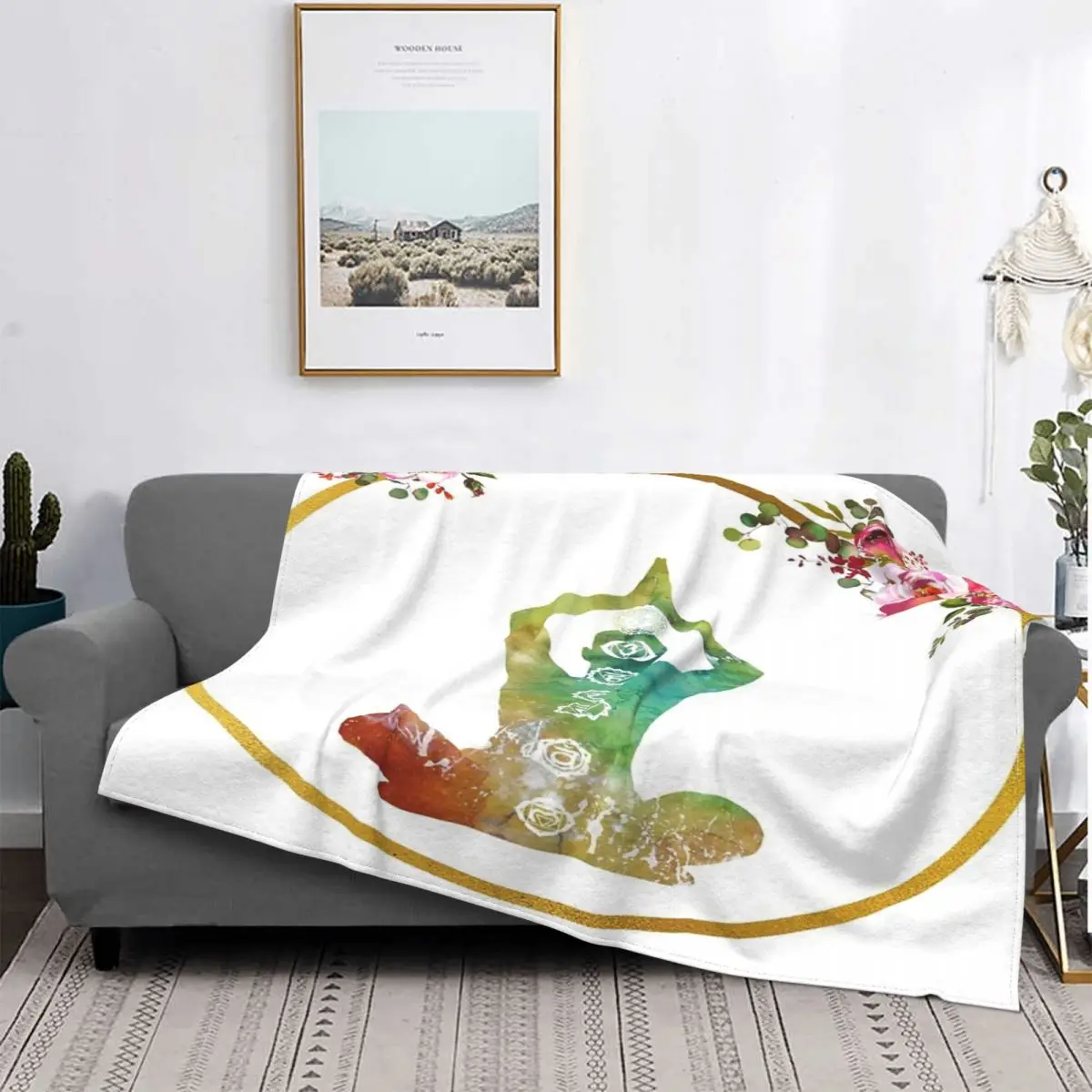 Meditating Man Blanket Bedspread Bed Plaid Cover Sofa Blankets Bedding And Covers | Дом и сад