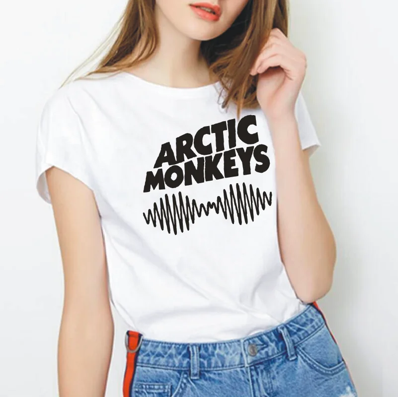 Футболка женская с принтом Arctic Monkey Sonic забавная Повседневная хлопковая футболка