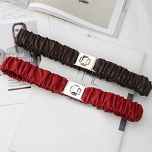 Women's Versatile Buckle Decorative Belt Women's Versatile Buckle Decorative Belt Simple Pure Color Thin Waistband Vintage Belt