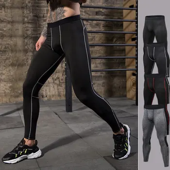 

NEW Men Running Tights Pants 2019 Men Gym Leggings Sportswear Quick Dry Breathable Pro Compression Fitness Athletic Trousers