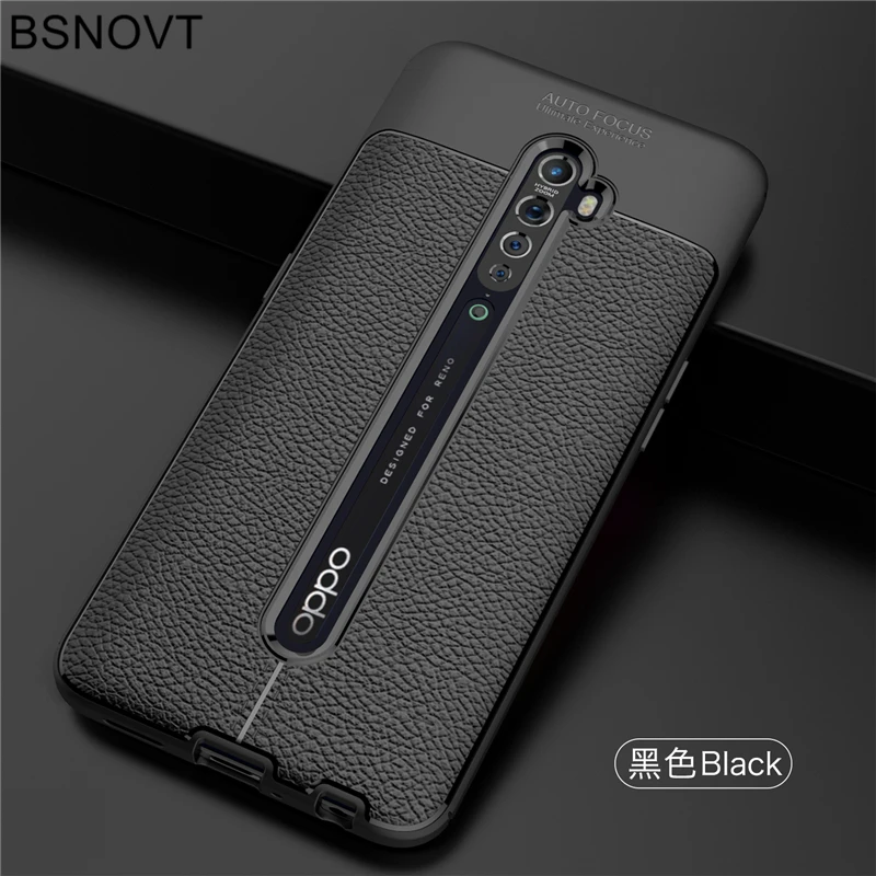 Для OPPO Reno 2 Чехол Мягкий ТПУ силиконовый Роскошный Кожаный противоударный чехол