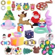 Coffret cadeau de noël 24 jours, 31 pièces/ensemble, compte à rebours, calendrier de noël, jouet de décompression, boîte aveugle pour enfants