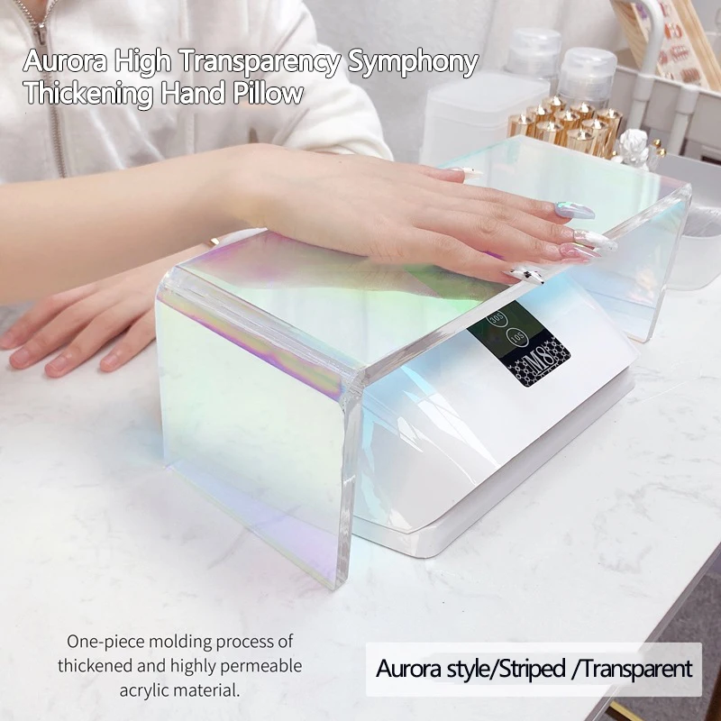 ANGNYA Aurora High Transparency Manicure Hand Pillow Waterproof Nail Arm Rest Cushion Manicure Table Mat Arm Wrist Hand Rest