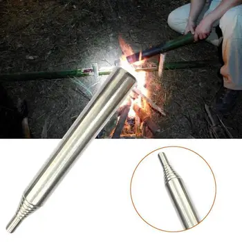 Collapsible Blow Fire Tube Collapsible Steel Campfire Tool Pocket Bellow Builds Fire for Outdoor Gear Hunting Fishing 1
