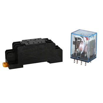 

HH52P 110V AC Coil DPDT 8 Pins Electronetic Power Relay w DYF08A Base