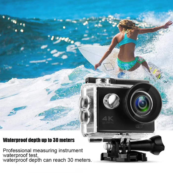 Беспроводная Wifi Экшн-камера HD 4K водонепроницаемый широкоугольный 2,0 дюймовый экран для спорта на открытом воздухе OUJ99