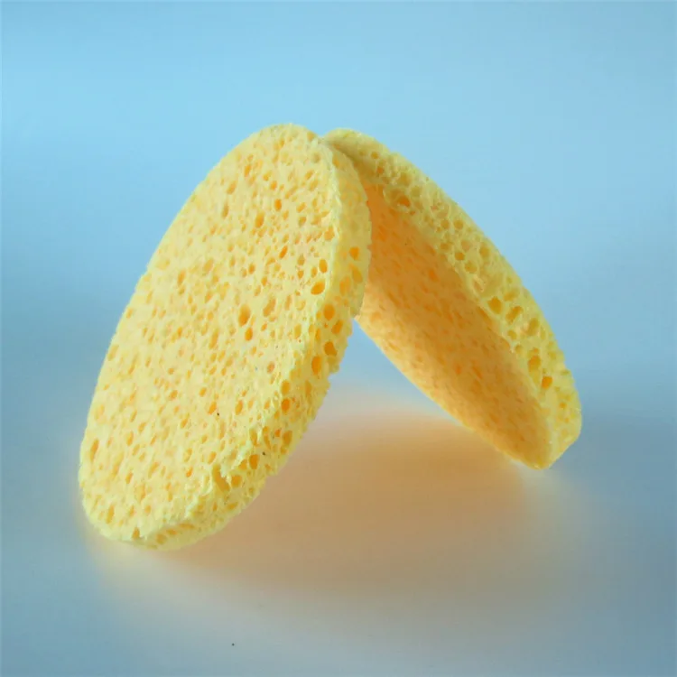 

5pcs Natural Wood Fiber Round Soft Yellow Cosmetic Puff Makeup Pads Beauty Face Wash Cleansing Sponge Cosmetic Puff Pads