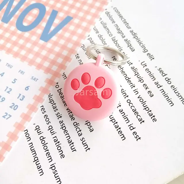 Lovely Cartoon Silicone Soft Protective Sleeve For AirTag Keychain Pet Child Anti-lost Device for Air Tag Protect Case Cover Pinkcatpaw