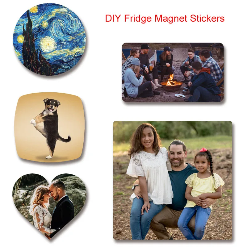 

DIY Souvenir Fridge Magnet Stickers Square Soft magnet for refrigerator Home Decor Printing Personal Custom Lovers Baby 1PCS