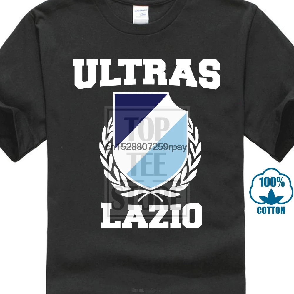 

Ultras Lazio Black Tee Shirt Footballfans T Shirts Mens Fashion Short Sleeves Cotton Bottoming T Shirt Top Clothing