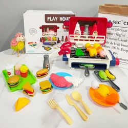 Mini Barbecue électrique pour enfants, jouets de cuisine, ensemble de Simulation d'aliments, musique légère 
