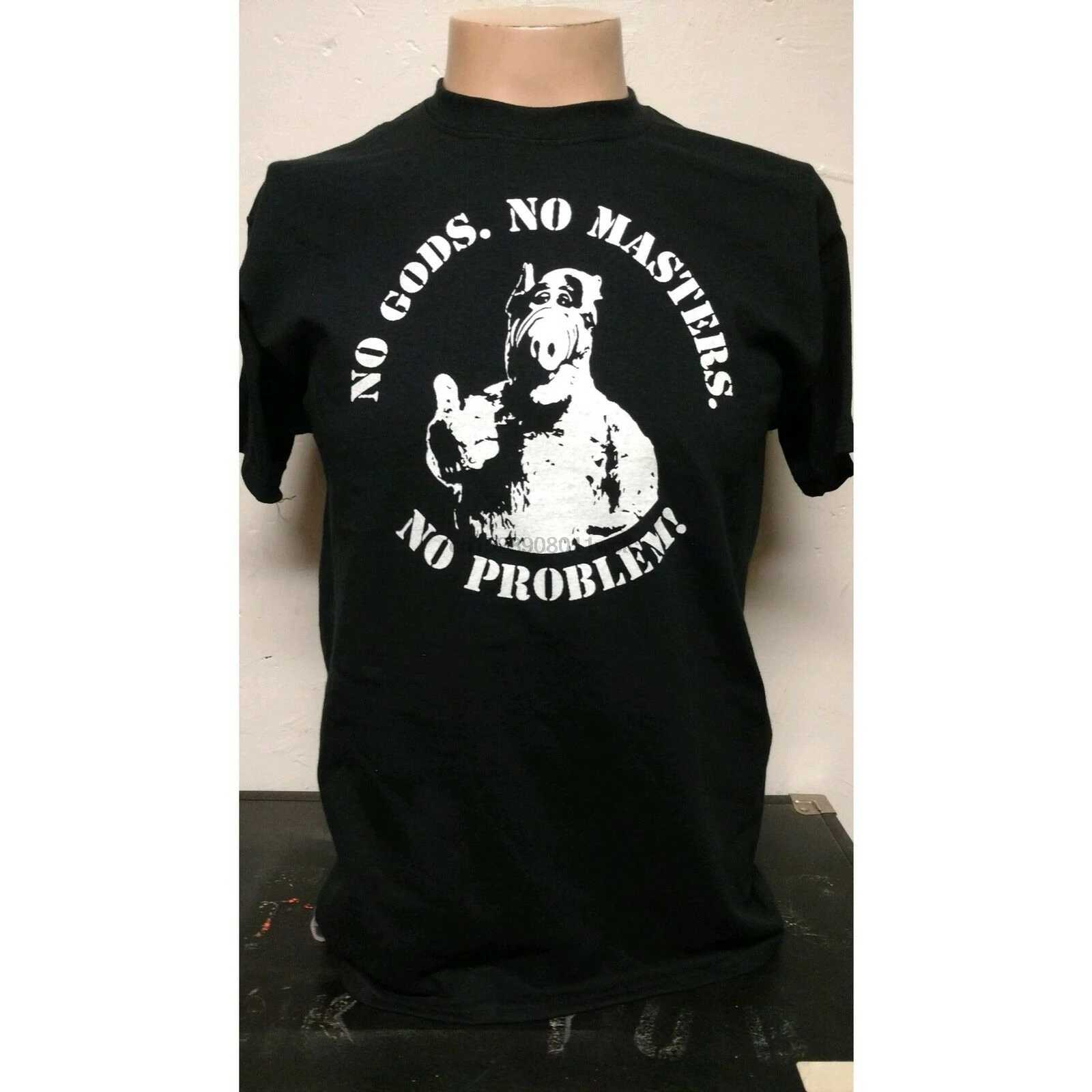 

ALF Inspired No Masters T Shirt Crust Punk Anarchy