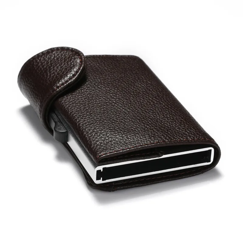 BISI GORO мини-кошелек RFID с одной блокировкой, держатель для кредитных карт, винтажный мягкий кошелек из искусственной кожи для мужчин и женщин, открытка-раскладушка