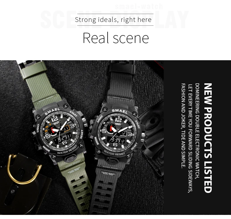 SMAEL Brand Fashion Men Sports Watches Men Analog Quartz Clock Military Watch Male Watch Men's 1545 relogios masculino