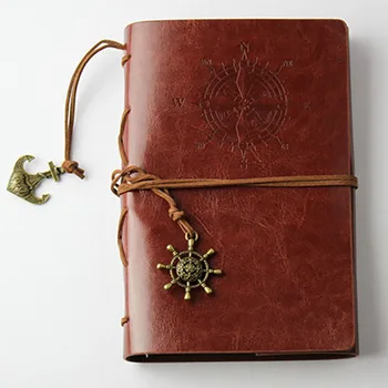 

Diary Classic Planner Spiral Strap Pirate Stationery Notebook Vintage Journal Replaceable Artificial PU