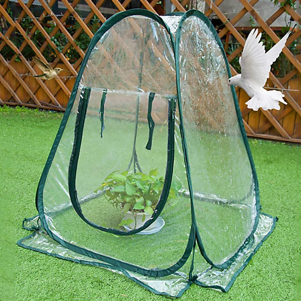 With 4 Ground Nails Flower And Grass Warm Cover Portable Mini Greenhouse New Resistant Garden For Plant Outdoors Indoor Foldable