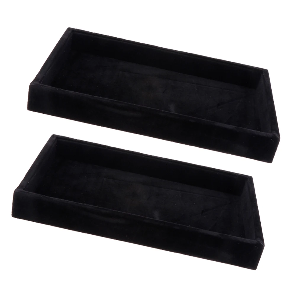 2 Pieces Black Red Grey Velvet Jewelry Display Tray Bracelet Watch Anklet Pad | Украшения и аксессуары
