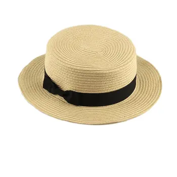 

Family Boater Sun Cap Ribbon Mother Kids Straw Beach Hat Panama Summer Hats for Kids Women Straw Hat Snapback Gorras