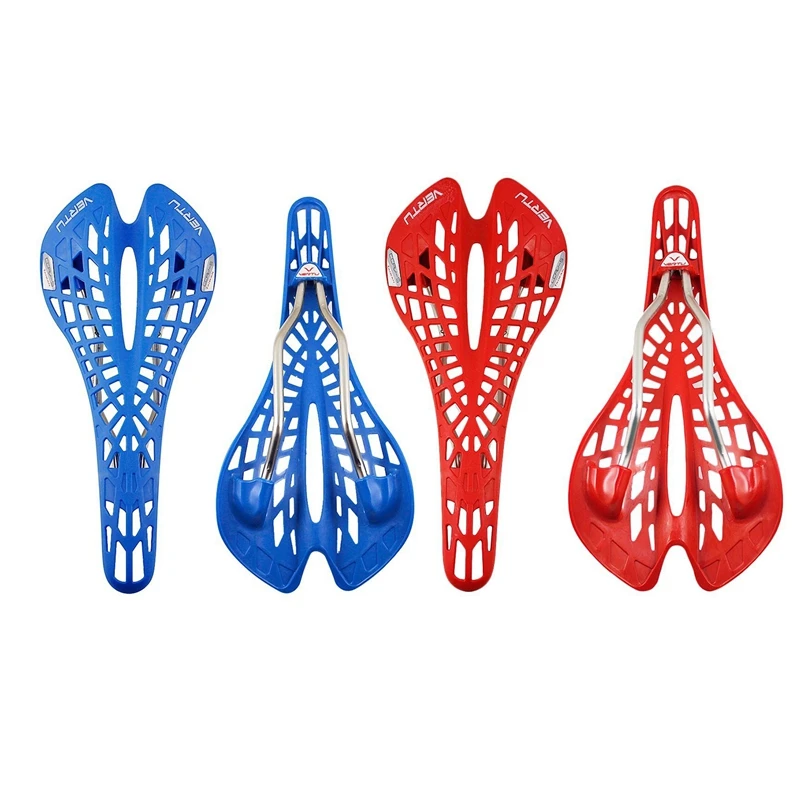 

VERTU 2 Pcs Super Comfortable Breathable MTB Bicycle Saddle Touring Saddle for Ladies and Gentlemen (Blue) & (Red)