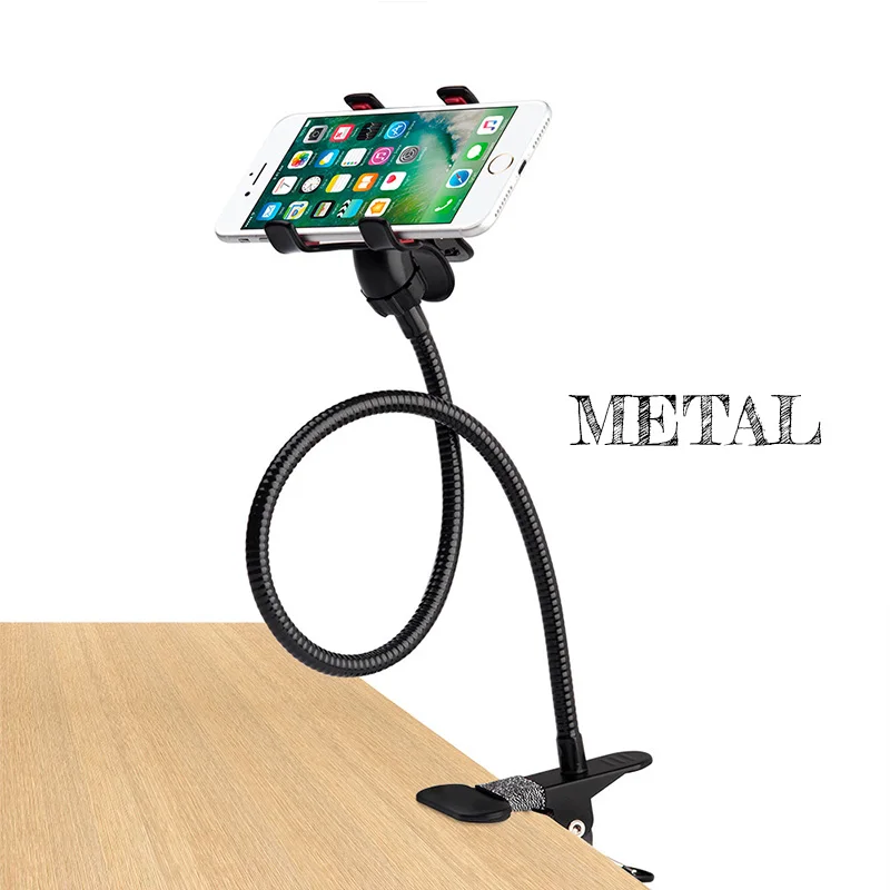  Metal Strong Lazy Holder Long Arm Flexible Bed Lazy Bracket Desk Phone Holder for iPhone Desktop Mo