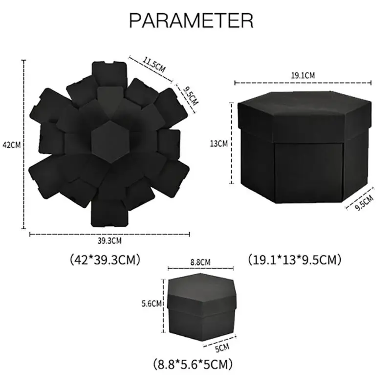 Креативный шестигранный сюрприз, взрывная коробка, сделай сам, скрапбук, фотоальбом, Подарочная коробка для Святого Валентина, свадебный подарок, 8 цветов