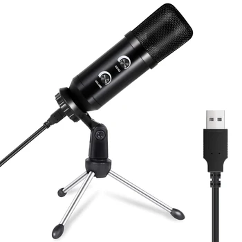 

USB Microphone For Computer Gaming Condenser Mic For Laptop MAC or Windows With Tripod Stand Plug&Play Studio Cardioid Microphon