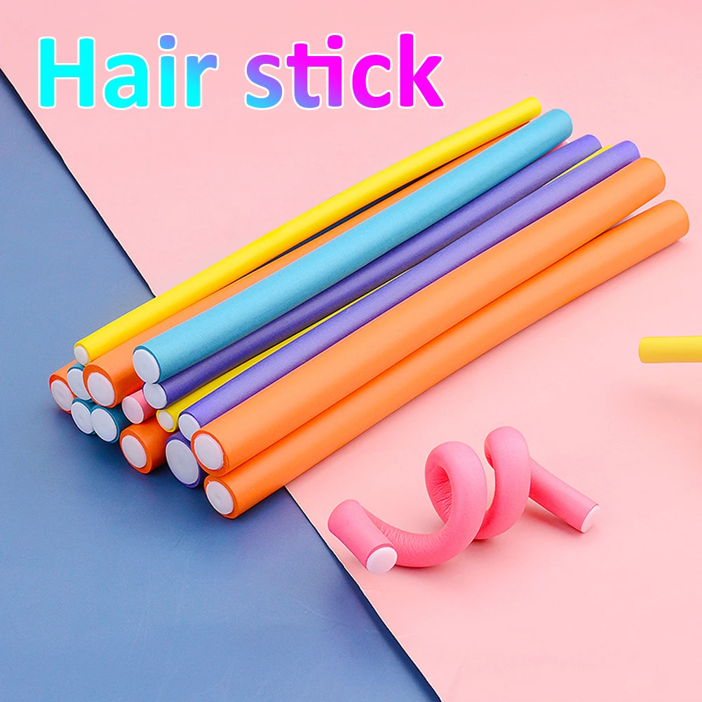 10pcs Flexible Hair Curling Rod Hair Curler Makers Soft Foam Bendy Twist Curls Flexi DIY Rollers Styling Tools Women Accessories