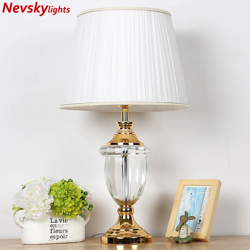 luxury table lamps living room crystal table lamp bedroom gold base