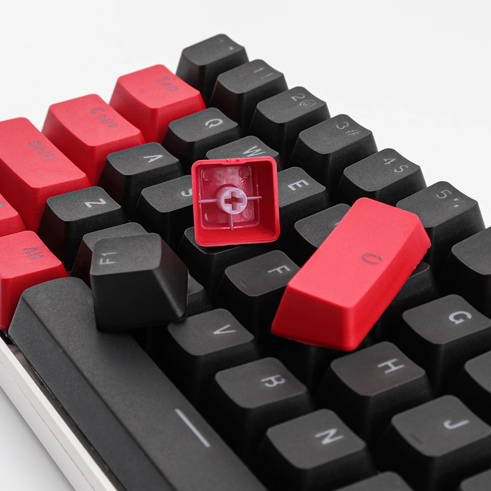 キーボード kalamhaku Imperial Red メカニカルキーボード用のPbtキーキャップ,61キー,赤,黒,ダブル